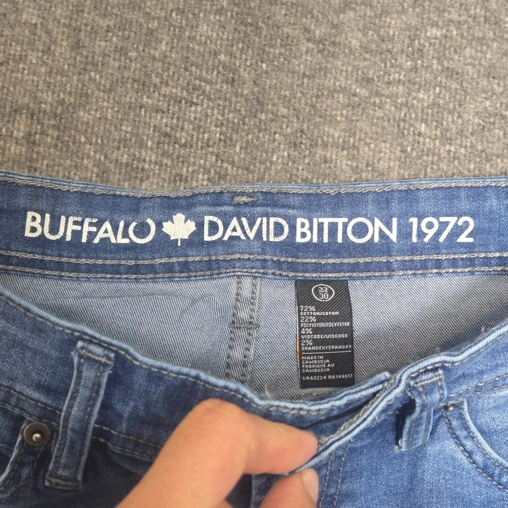 Buffalo David Bitton Max-X Jeans Mens 33x30 (W32) Skinny StretchLight Wash Denim